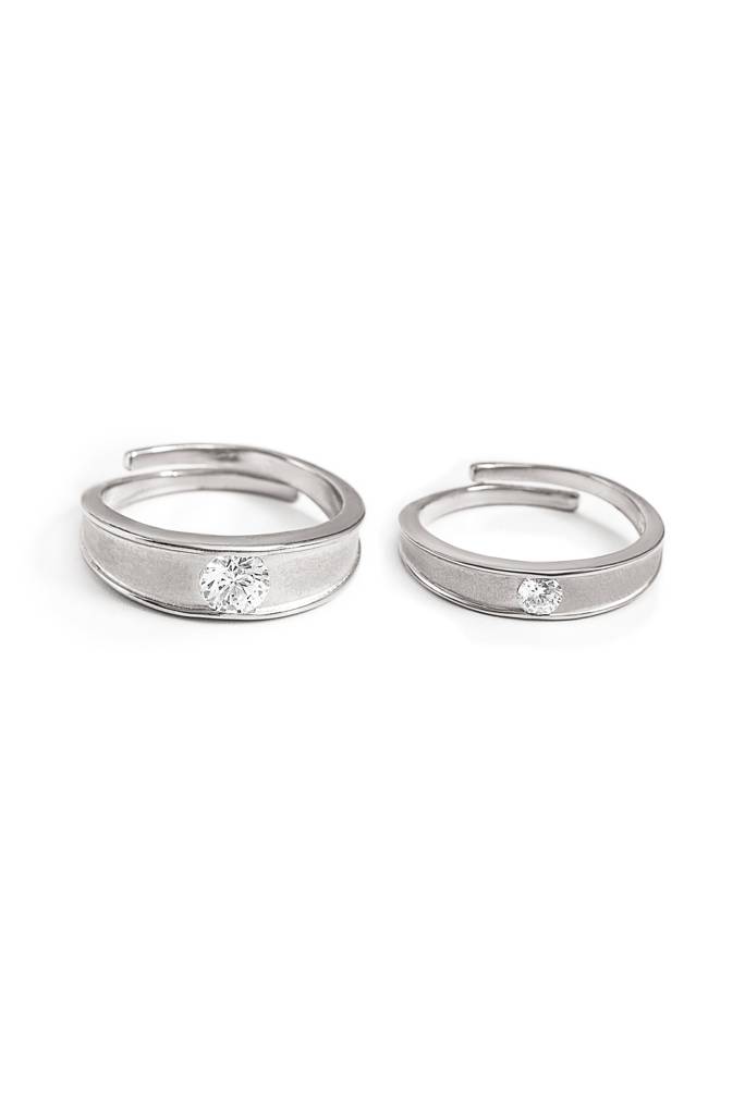 Silberry 925 Sterling Silver Modern Love Couple Rings : CB19