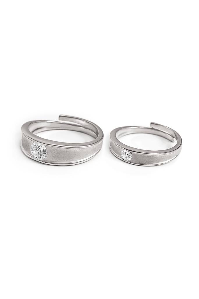 Silberry 925 Sterling Silver Modern Love Couple Rings : CB19