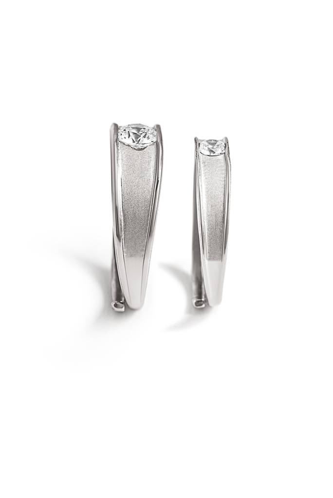 Silberry 925 Sterling Silver Modern Love Couple Rings : CB19