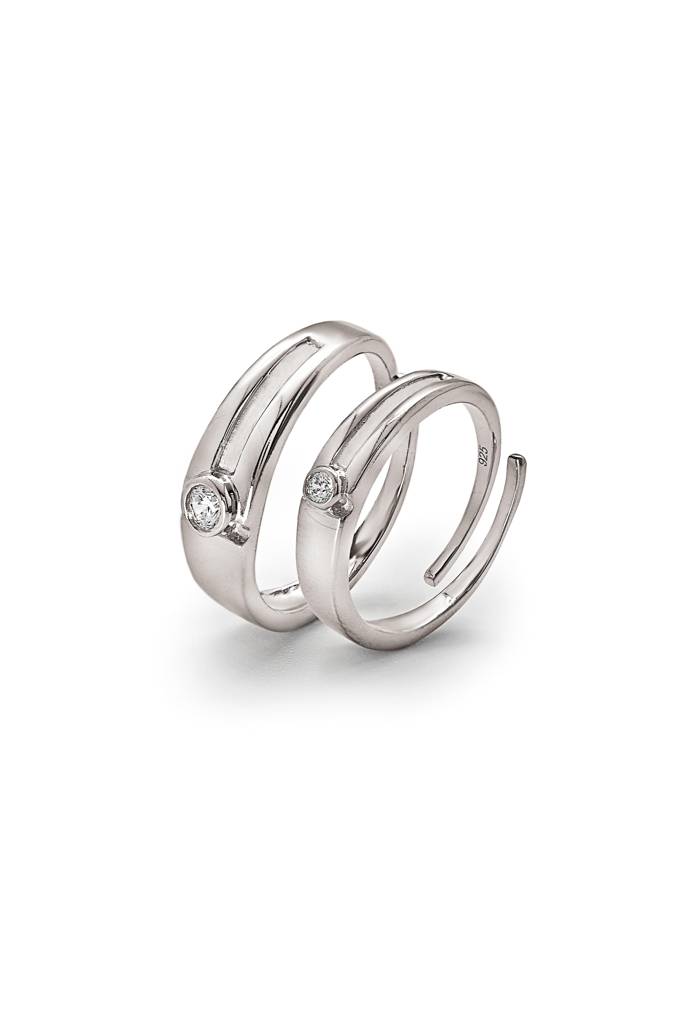 Silberry 925 Sterling Silver Young Love Couple Rings : CB26
