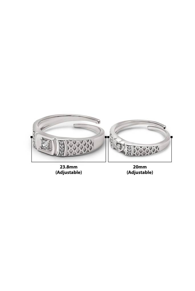 Silberry 925 Sterling Silver Embrace Couple Rings : CB31