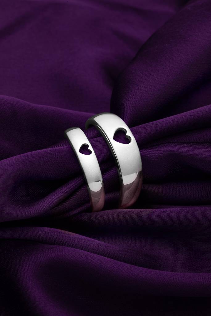 Silberry 925 Sterling Silver Better Half Couple Rings : CB3