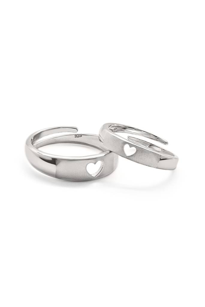 Silberry 925 Sterling Silver Better Half Couple Rings : CB3
