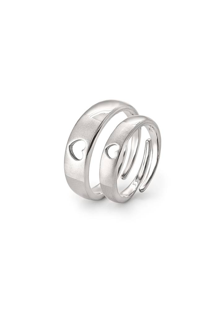 Silberry 925 Sterling Silver Better Half Couple Rings : CB3