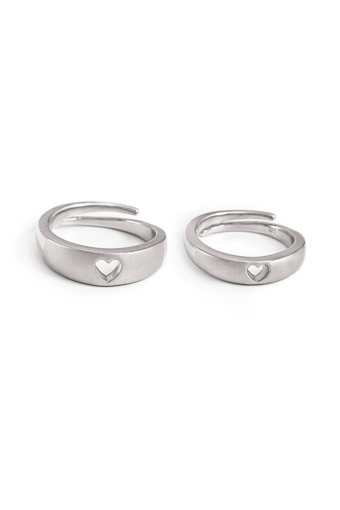 Silberry 925 Sterling Silver Better Half Couple Rings : CB3