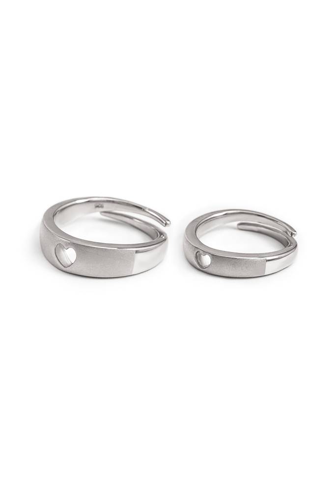 Silberry 925 Sterling Silver Better Half Couple Rings : CB3