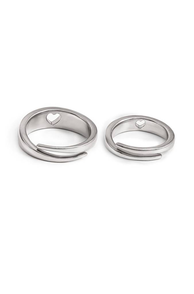 Silberry 925 Sterling Silver Better Half Couple Rings : CB3