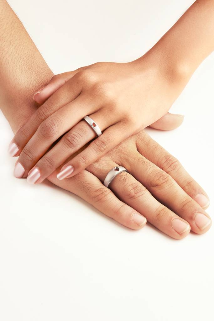 Silberry 925 Sterling Silver Better Half Couple Rings : CB3