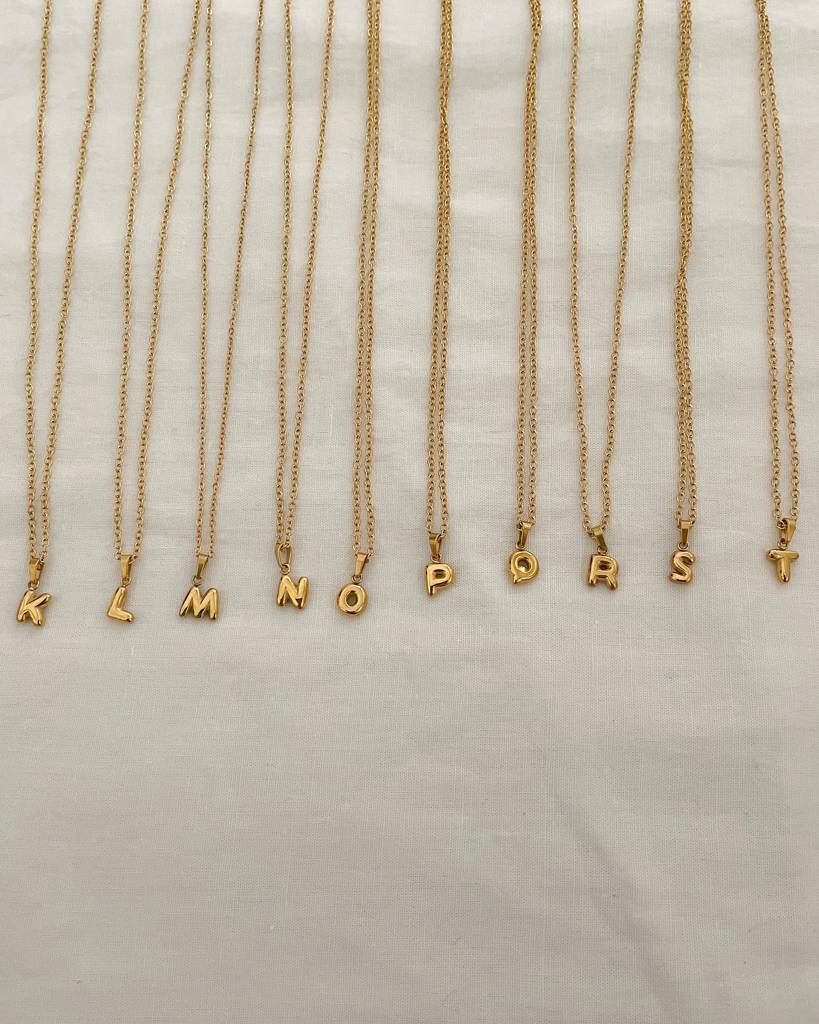 18K Gold Plated Initial Necklace, Alphabet A To Z : N63A