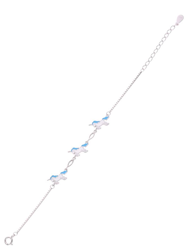 Kids Unicorn Sterling Silver Bracelet : CCBR68-S-NA
