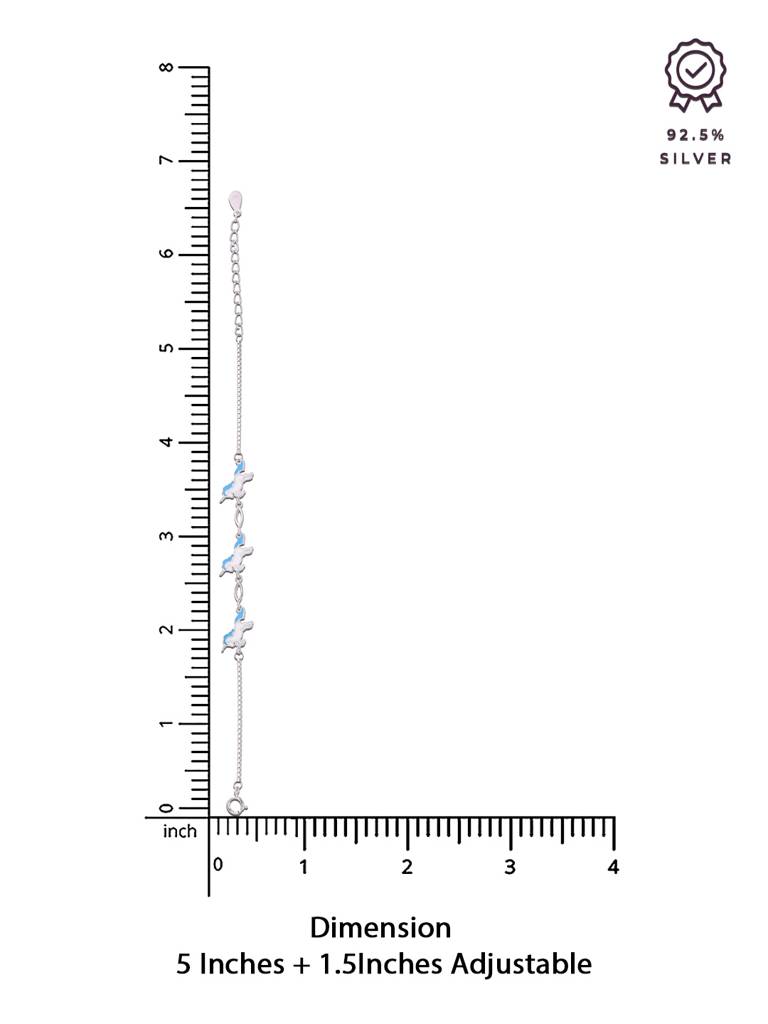 Kids Unicorn Sterling Silver Bracelet : CCBR68-S-NA