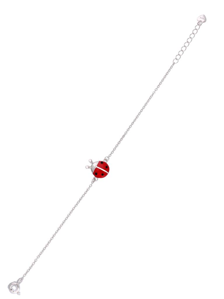 Kids Ladybug Silver Bracelet : CCBR76-S-NA