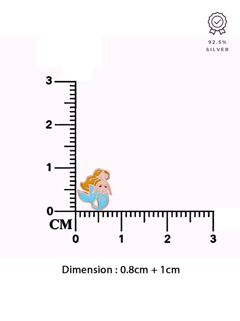 Children'S Mermaid Silver Earrings : CCER45-RG-NA