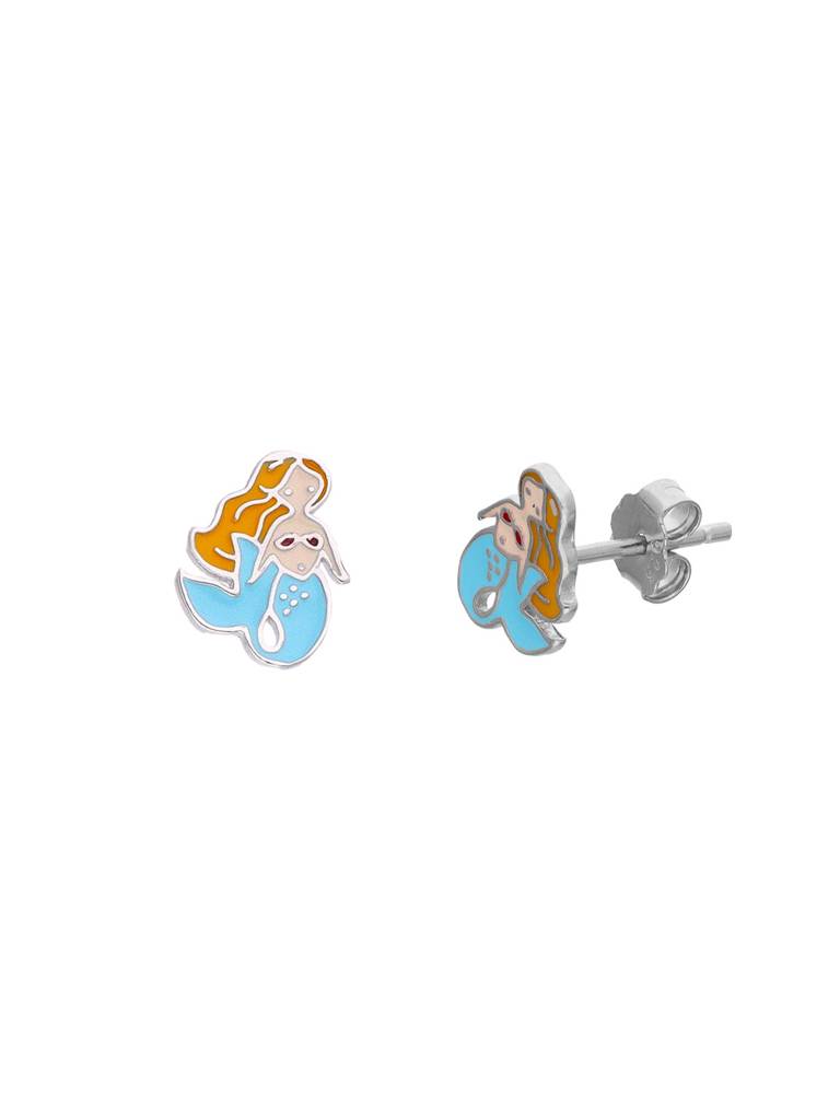 Children'S Mermaid Silver Earrings : CCER45-S-NA