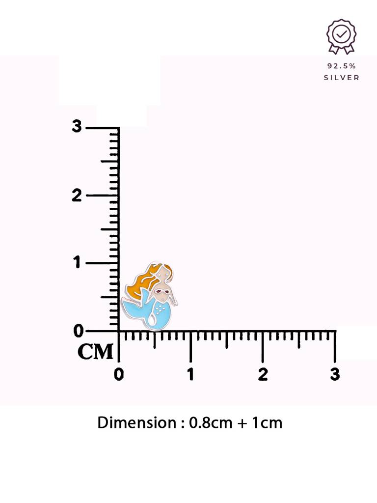 Children'S Mermaid Silver Earrings : CCER45-S-NA