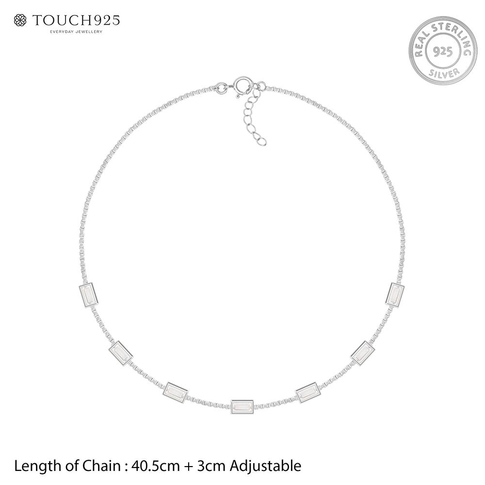 Rectangular Stone Link Chain : CCNC612