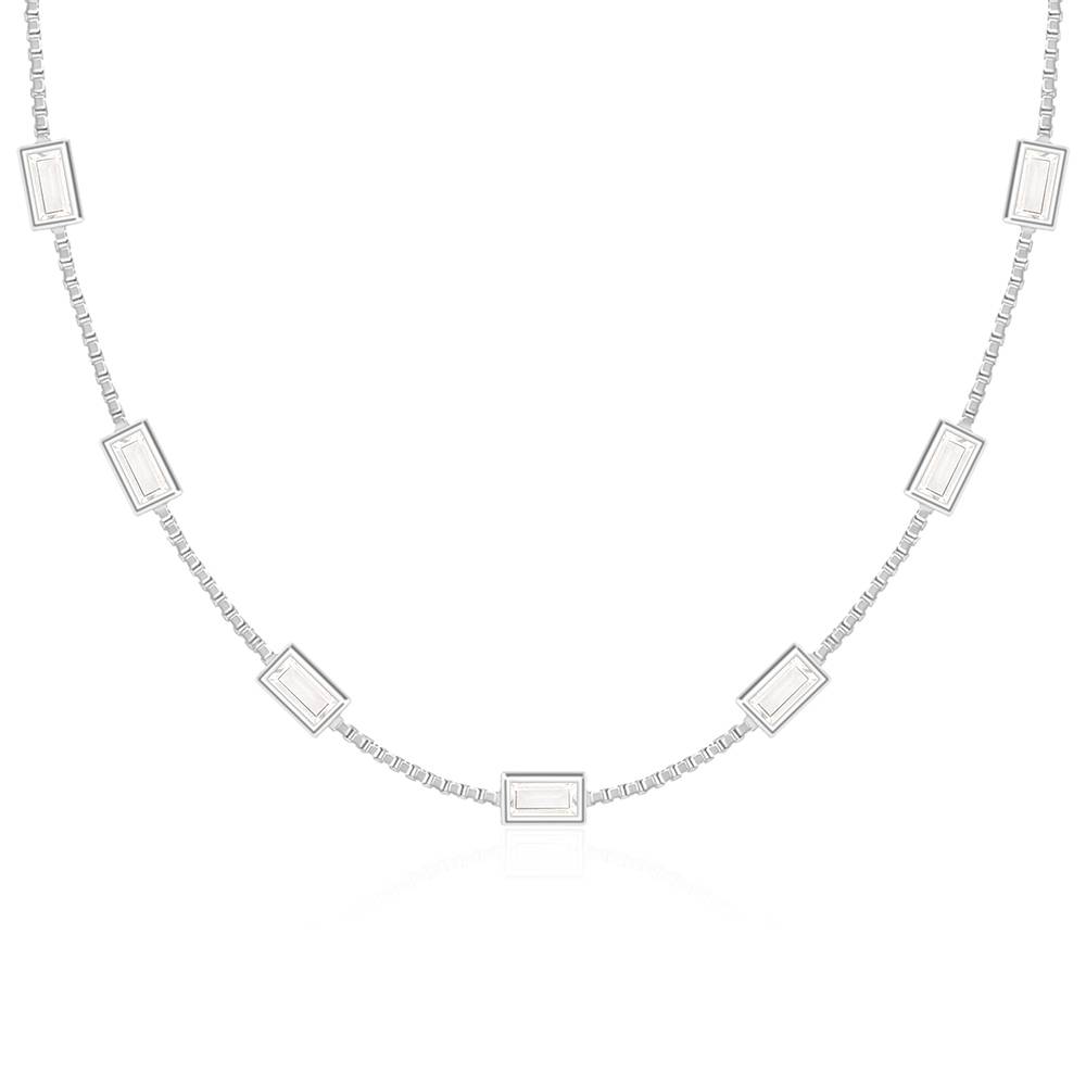 Rectangular Stone Link Chain : CCNC612