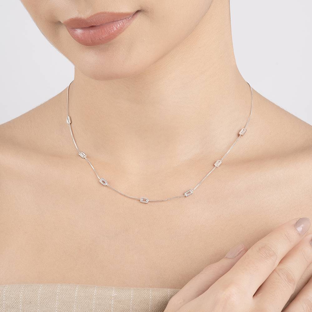 Rectangular Stone Link Chain : CCNC612