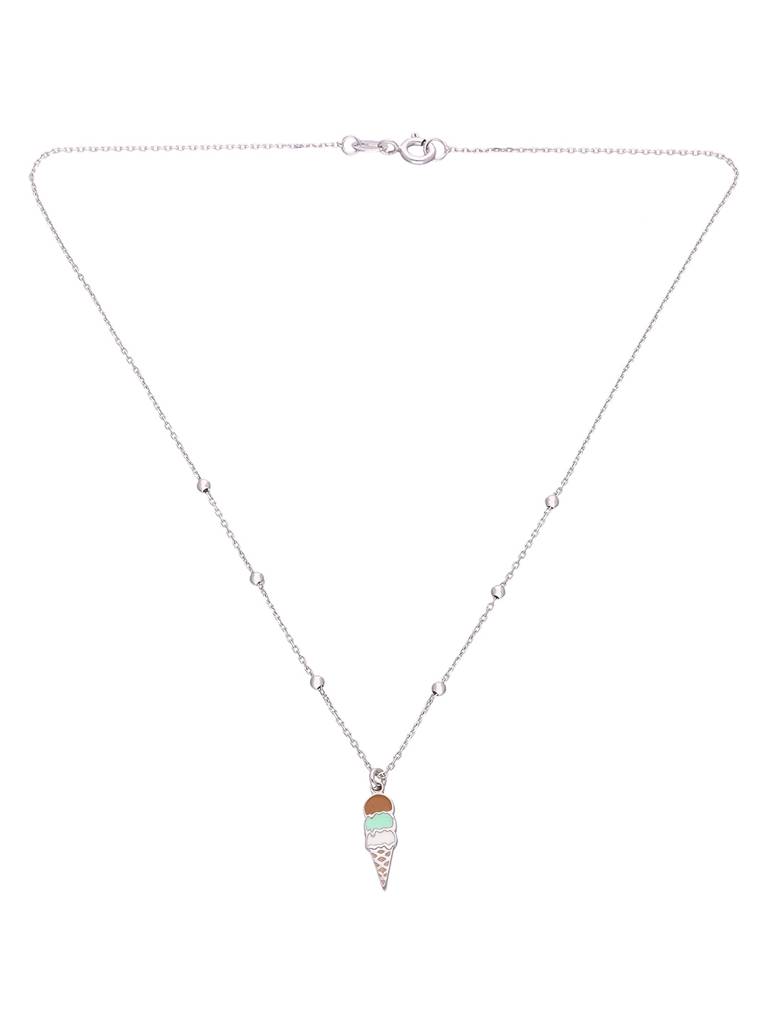 Kai Jewel Kids Ice Cream Silver Stud Chain Pendant · Eternz