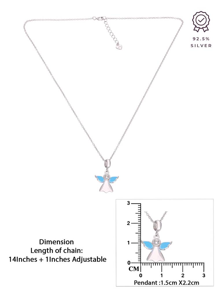 Kids Angel Silver Chain Pendant : CCNL10-S-NA