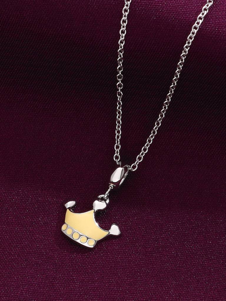 Kids Crown Silver Chain Pendant 14 Inches Inch Adjustable Pendant  cm x cm Sterling Silver Silver