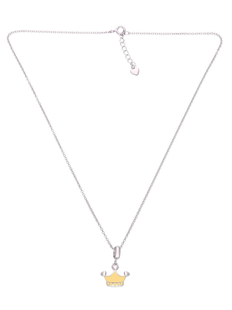 Kids Crown Silver Chain Pendant : CCNL3-S-NA