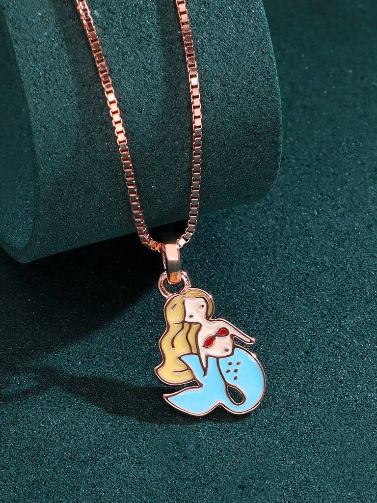 Children'S Mermaid Silver Chain Pendant
