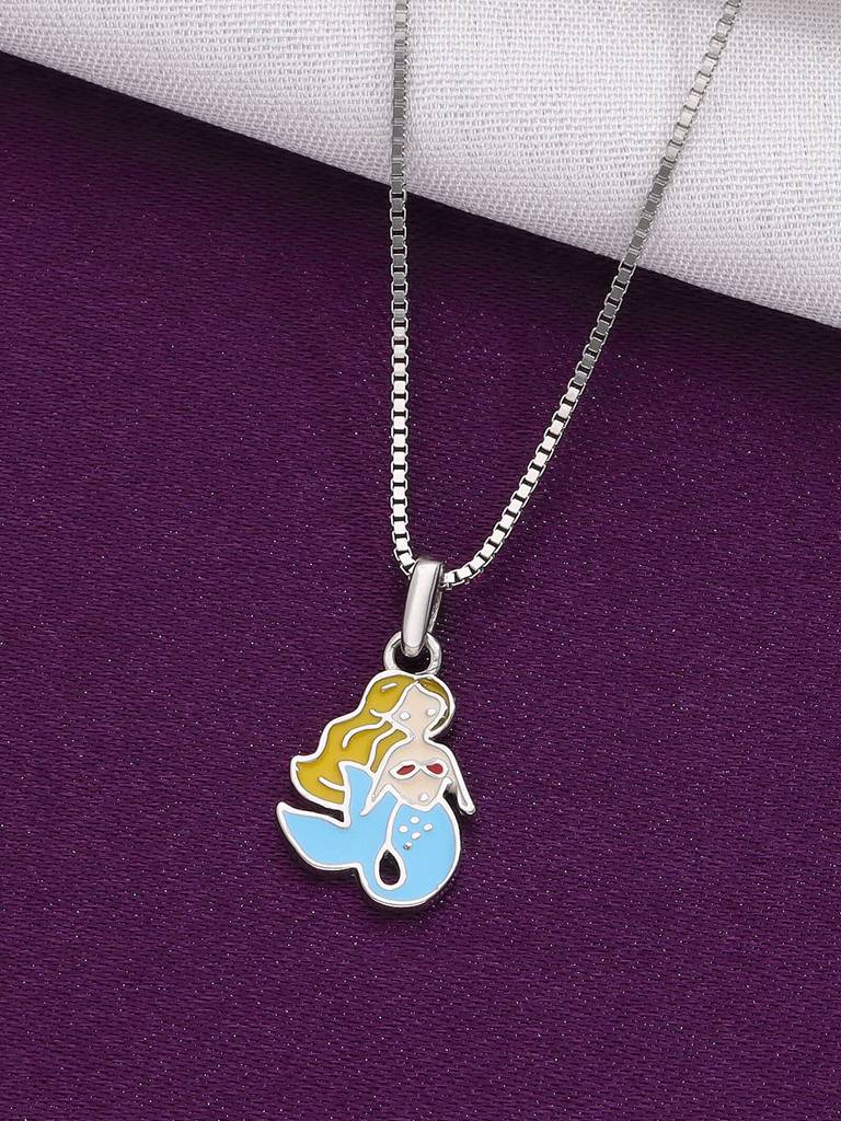 Children'S Mermaid Silver Chain Pendant : CCNL8-S-NA