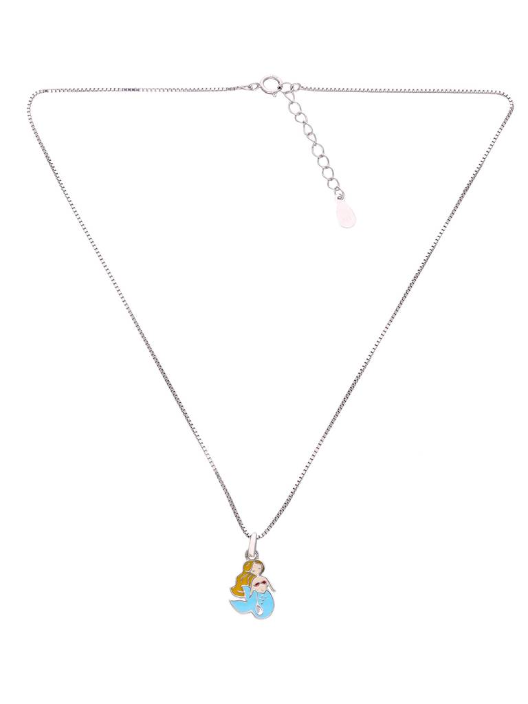 Children'S Mermaid Silver Chain Pendant : CCNL8-S-NA