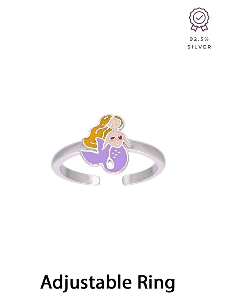 Children'S Purple Mermaid Silver Ring : CCRG11-S-NA