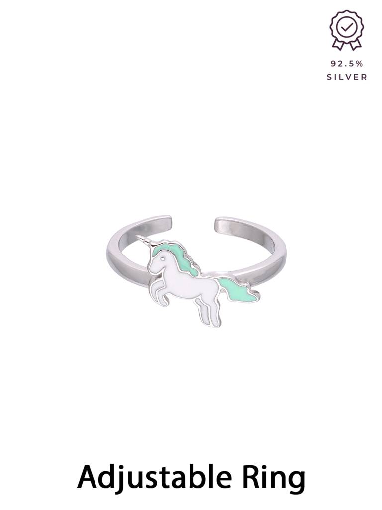 Kids Unicorn Silver Ring : CCRG13-S-NA