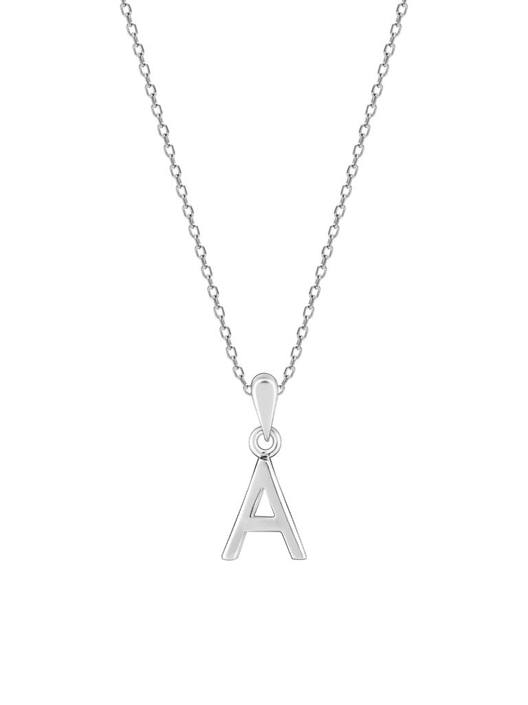GIVA 925 Sterling Silver A Initial Pendant with Link Chain