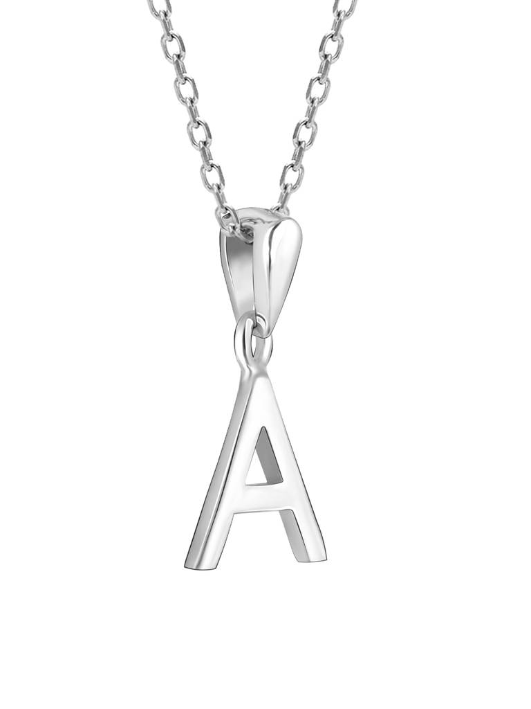GIVA 925 Sterling Silver A Initial Pendant with Link Chain