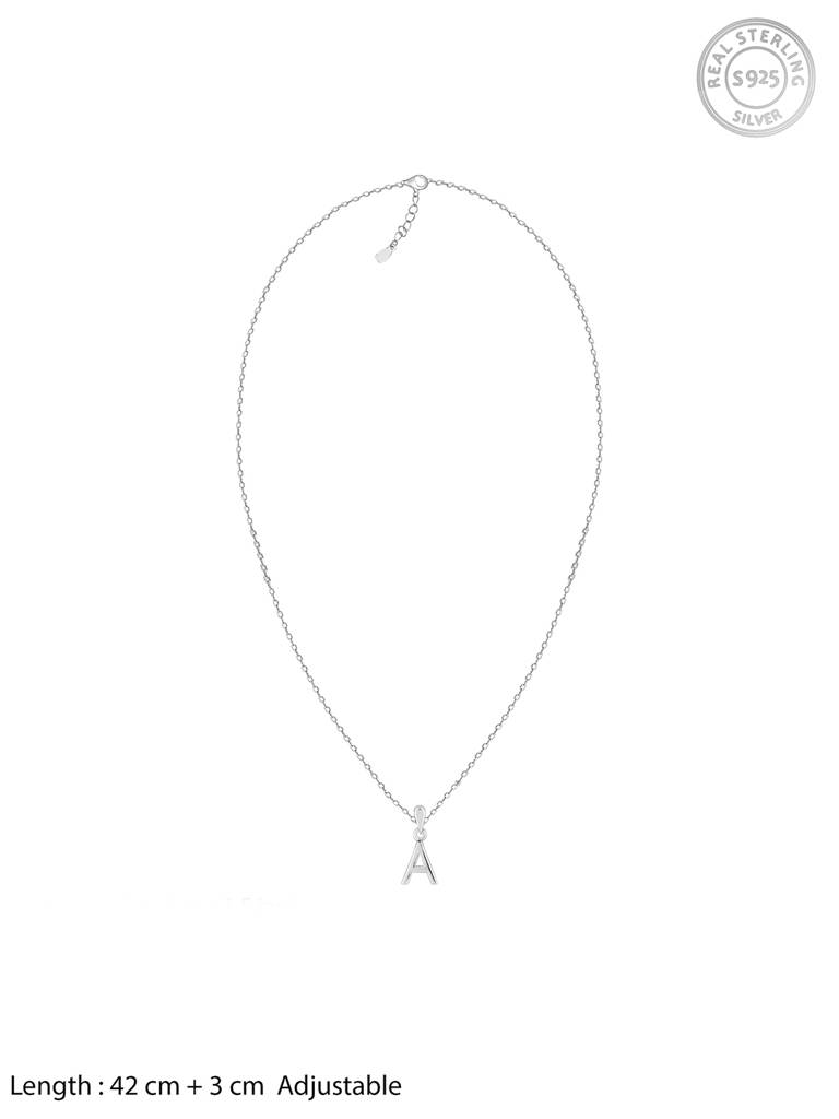GIVA 925 Sterling Silver A Initial Pendant with Link Chain