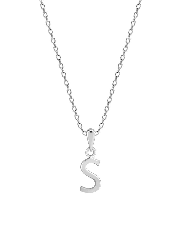 GIVA 925 Sterling Silver S Initial Pendant with Link Chain