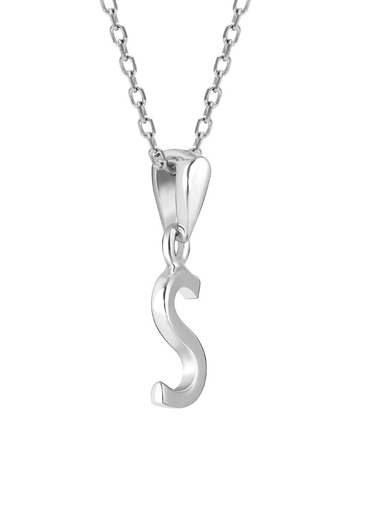 GIVA 925 Sterling Silver S Initial Pendant with Link Chain