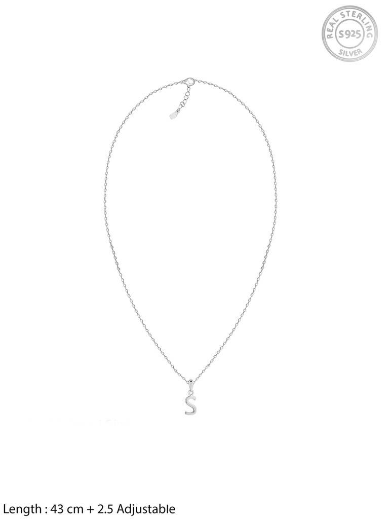 GIVA 925 Sterling Silver S Initial Pendant with Link Chain