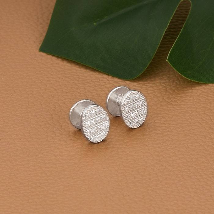 Giva 925 Sterling Silver Studded Cufflinks For Him | Gifts For Men And Boys | With Certifi : CF022