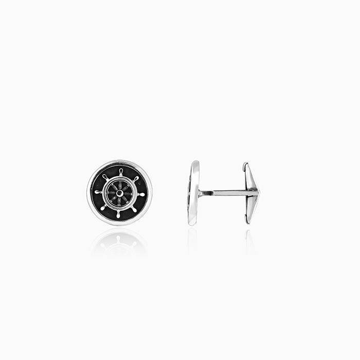 Giva 925 Sterling Silver Oxidised Silver Helm Of The Sea Cufflinks | Gifts For Men And Boy : CF028