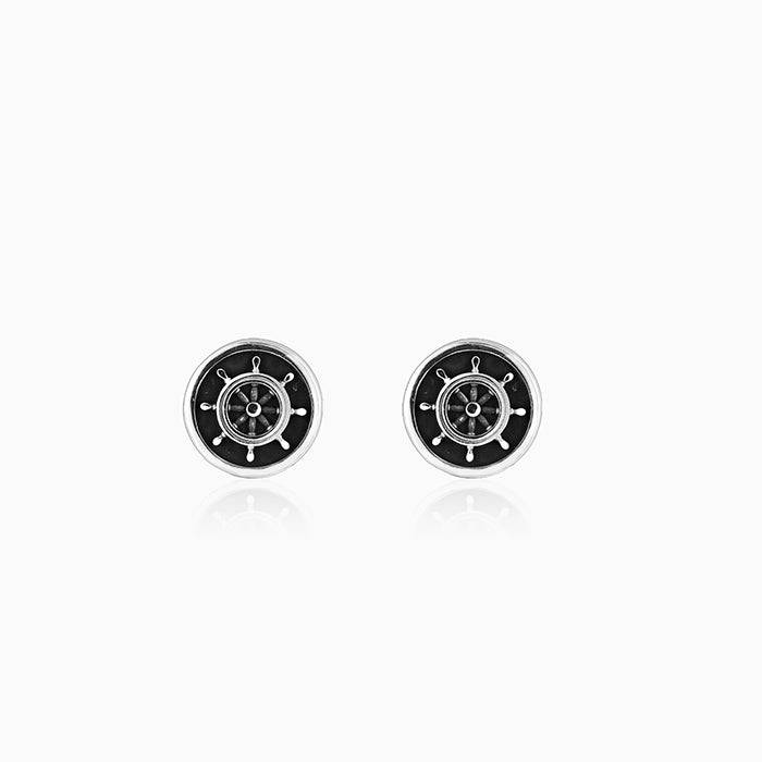 Giva 925 Sterling Silver Oxidised Silver Helm Of The Sea Cufflinks | Gifts For Men And Boy : CF028