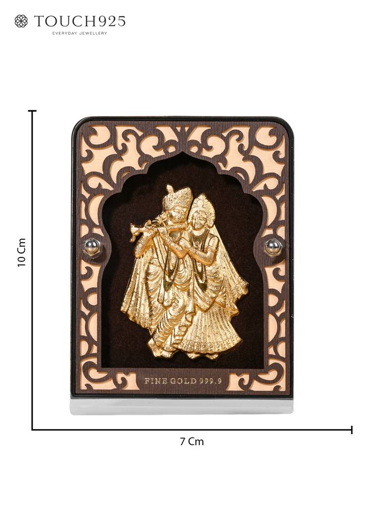 Gold Foil Radha Krishna Frame With Decorative Pen Gift Box : CGFT11
