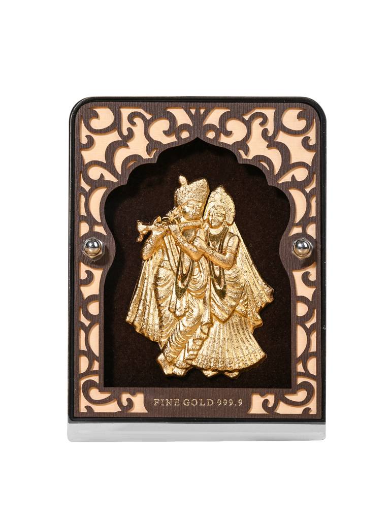 Gold Foil Radha Krishna Frame With Decorative Pen Gift Box : CGFT11