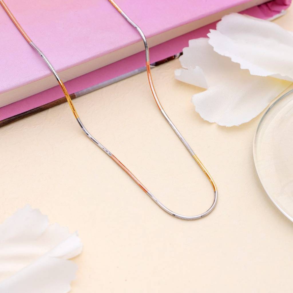 Tri-Colour Plated 925 Sterling Silver Chain : CH-10038-RGRG