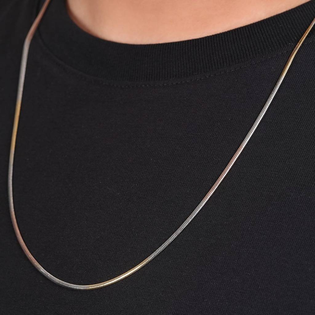 Tri-Colour Plated 925 Sterling Silver Chain : CH-10038-RGRG