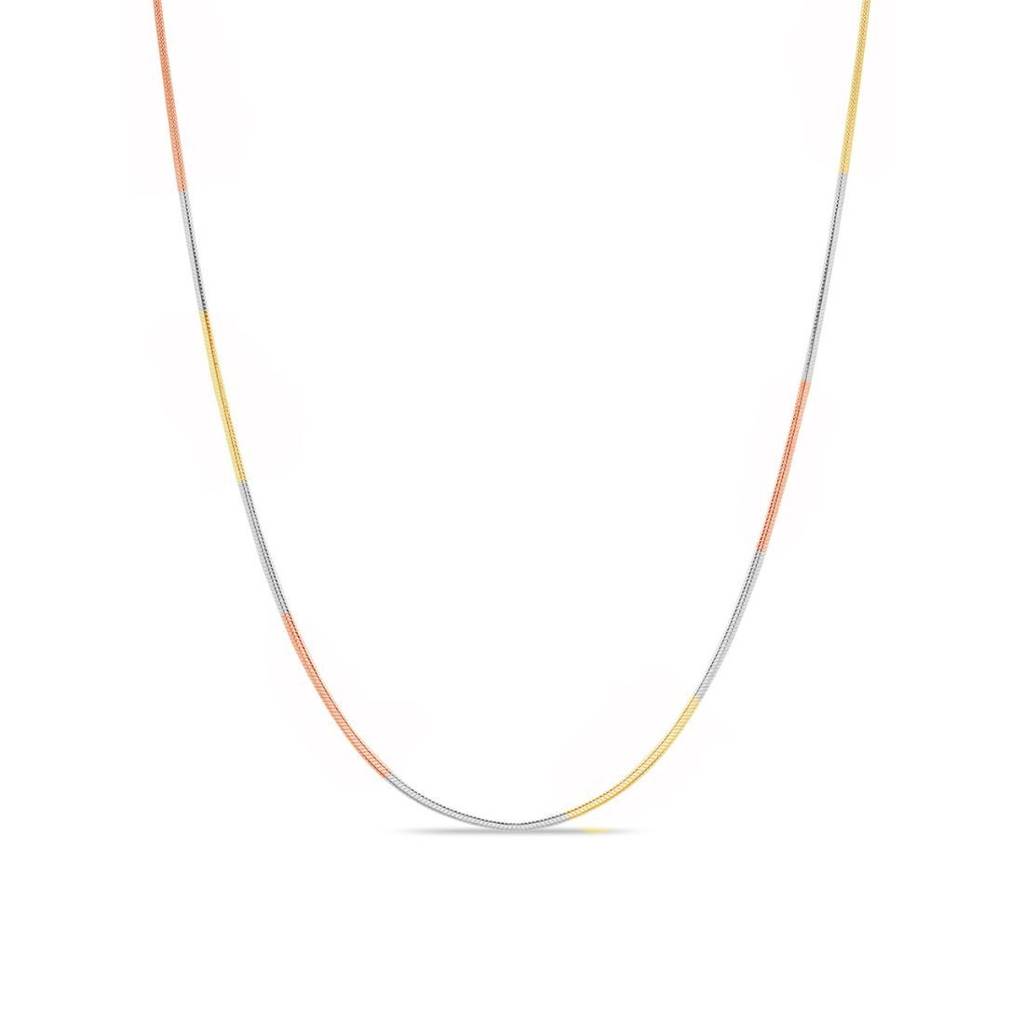 Tri-Colour Plated 925 Sterling Silver Chain : CH-10038-RGRG