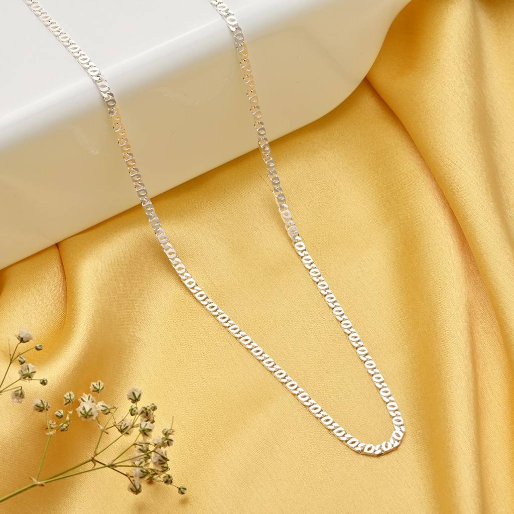 Solidrhodium Plated 925 Sterling Silver Chain : CH-10039