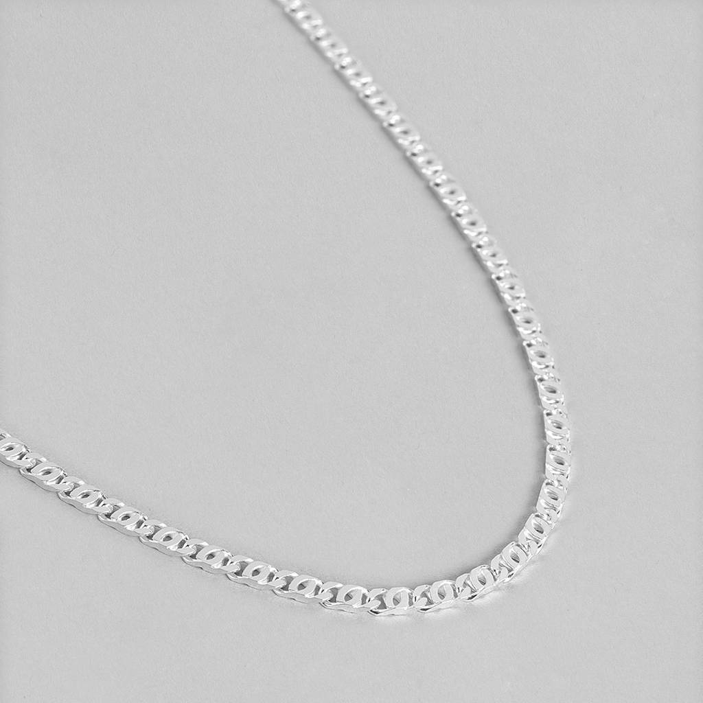 Solidrhodium Plated 925 Sterling Silver Chain : CH-10039