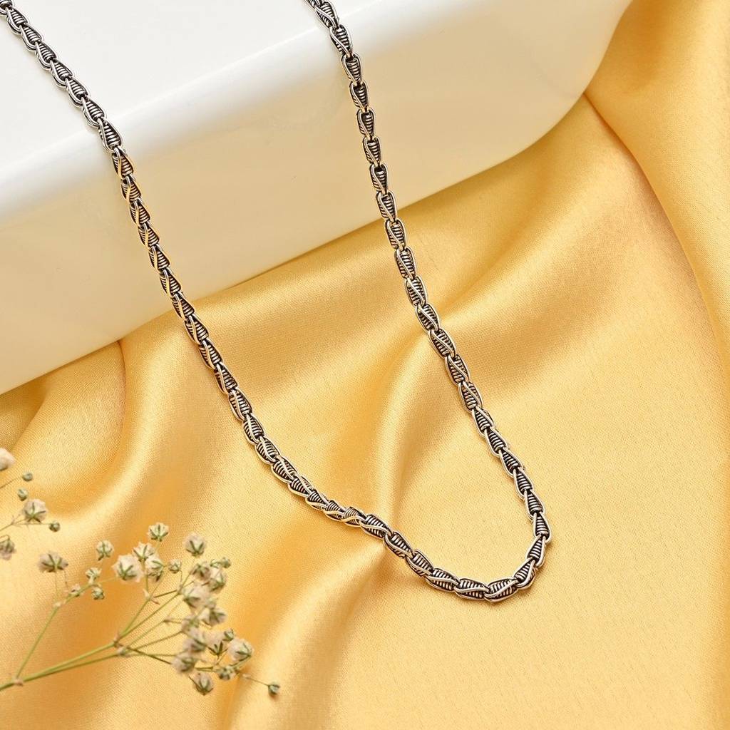 Abstractrhodium Plated 925 Sterling Silver Chain : CH-10040