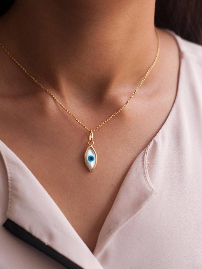 Stac Evil Eye Charm Pendant- Marquise