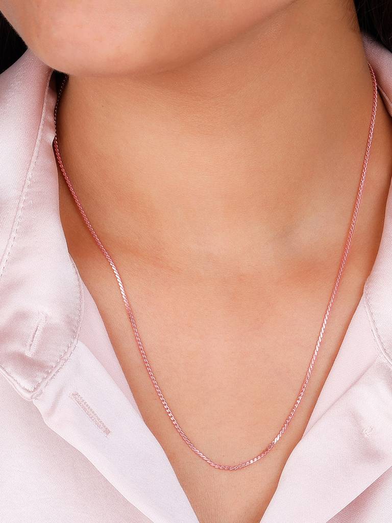 Giva 925 Sterling Silver Rose Gold Ripple Of Happiness Chain